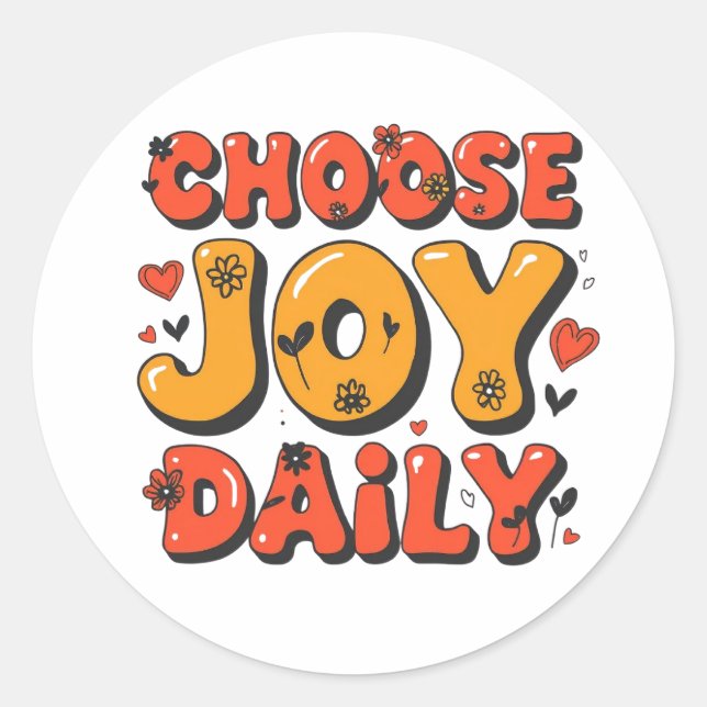 Choose Joy Daily Retro Sticker (Front)