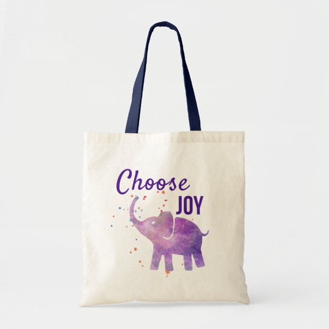 Choose Joy Elephant Tote Bag (Front)