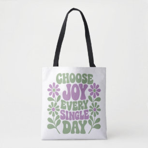 Choose Joy Every Single Day Sage Lavender Tote Bag