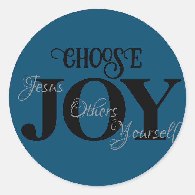Choose Joy Jesus, Others, Yourself Classic Round Sticker (Front)