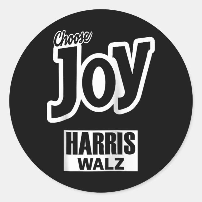 Choose Joy Kamala Harris Tim Walz Slogan 2024 Gala Classic Round Sticker (Front)
