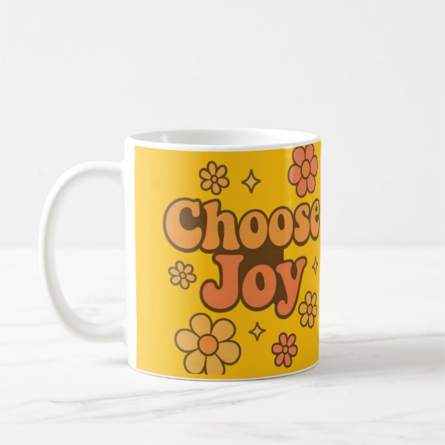 Choose Joy Minimalist Art - Positive Mindset Print Coffee Mug (Left)