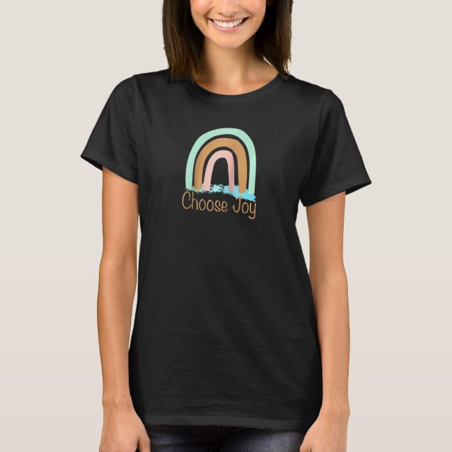 Choose Joy Womens Cute Rainbow Graphic Tees Inspir (Front)