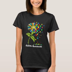 Choose Kind Autism Awareness Month Women Sunflower T-Shirt