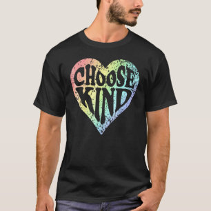 Choose Kind Autism Awareness Rainbow Heart Anti B T-Shirt