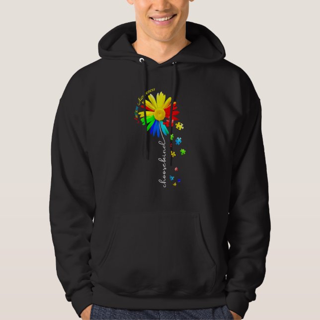 Choose Kind Autism Awareness Sunflower Hoodie (Front)