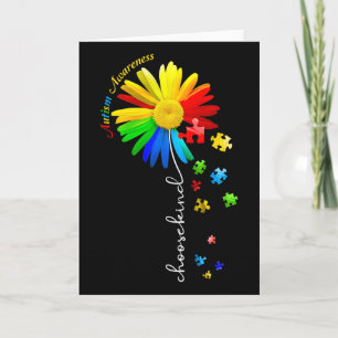 Choose Kind Autism Awareness Sunflower Mum Women K Card