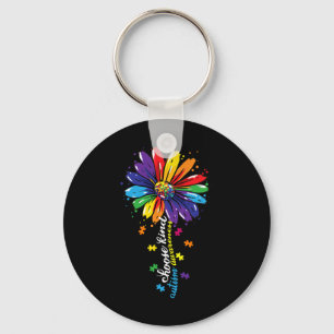 Choose Kind Autism Awareness Sunflower Mum Women K Key Ring