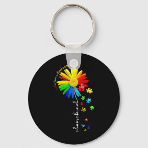Choose Kind Autism Awareness Sunflower Mum Women K Key Ring