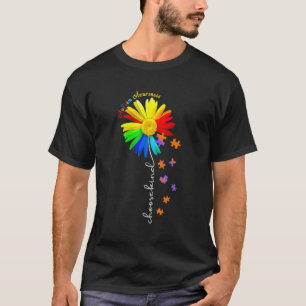 Choose Kind Autism Awareness Sunflower Mum Women K T-Shirt
