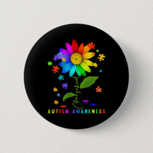 Choose Kind Autism Awareness Sunflower Puzzle For 6 Cm Round Badge