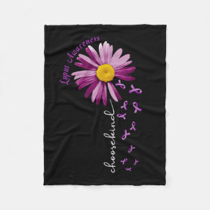 Choose Kind Lupus Awareness Gift Purple Ribbon Fleece Blanket