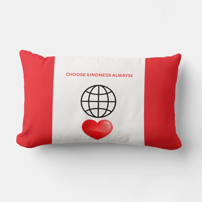 choose kindness always globe lumbar pillow (Front)