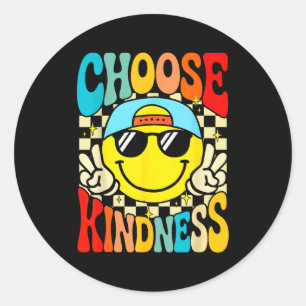 Choose kindness be kind inspirational kids groovy  classic round sticker