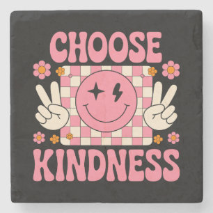 Choose Kindness - Floral Inspirational (2) Stone Coaster