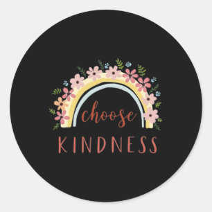 Choose Kindness Floral Rainbow Design Sticker