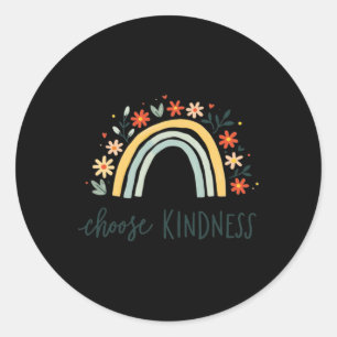 Choose Kindness Floral Rainbow Design Sticker1 Classic Round Sticker