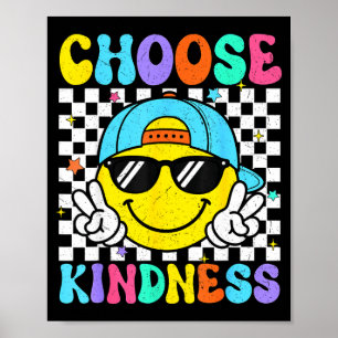 Choose kindness groovy be kind inspirational unity poster