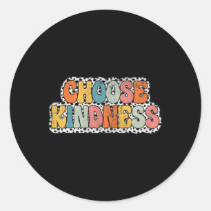 Choose Kindness Groovy Be Kind Teacher Back To Sch Classic Round Sticker
