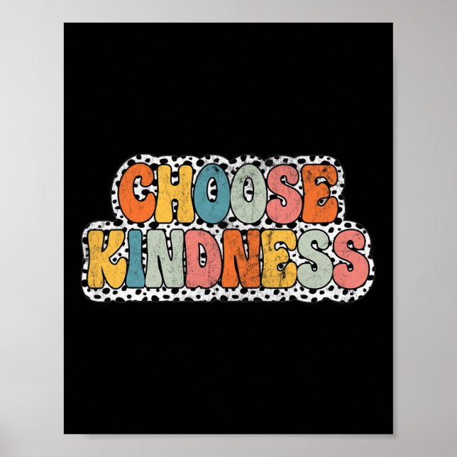 Choose Kindness Groovy Be Kind Teacher Back To Sch Poster (Front)