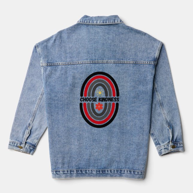 Choose kindness, make the world kinder denim jacket (Back)