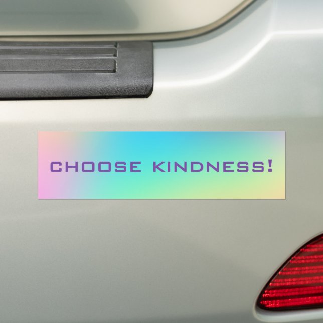 "Choose Kindness" Pastel Rainbow Gradient Bumper Sticker (On Car)