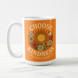 Choose Kindness Retro Floral Art Coffee Mug