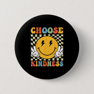 Choose Kindness Retro Groovy Be Kind Inspirational 6 Cm Round Badge
