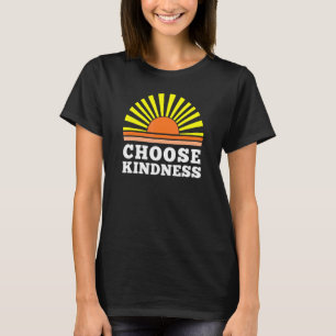 Choose Kindness Retro Summer Sunset Positive Yoga T-Shirt