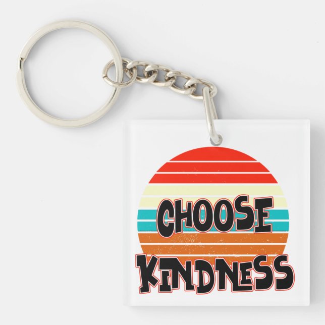 Choose Kindness - Sunset red blue orange yellow Key Ring (Front)
