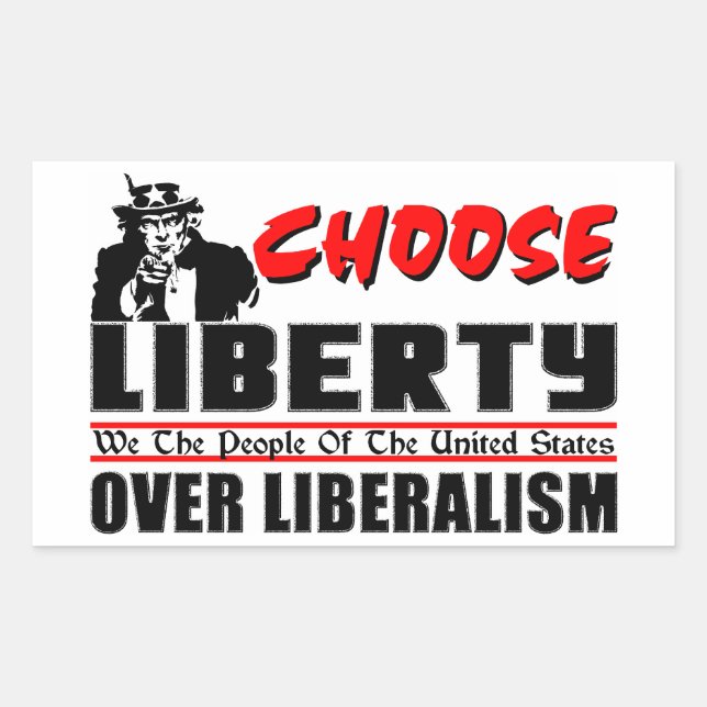 Choose Liberty Over Liberalism! Rectangular Sticker (Front)