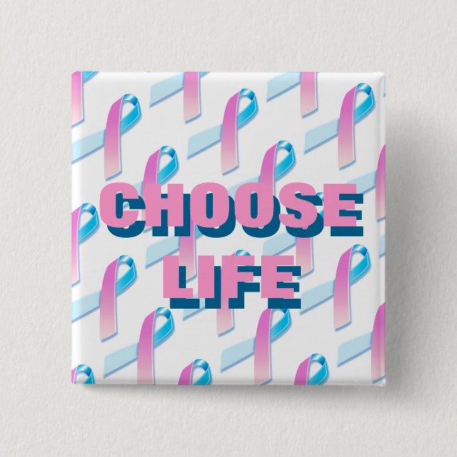 choose life 15 cm square badge (Front)