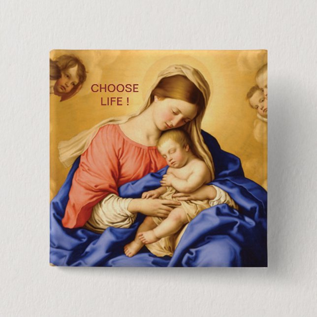 CHOOSE LIFE 15 CM SQUARE BADGE (Front)