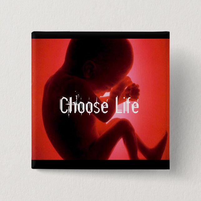 Choose Life - Customised 15 Cm Square Badge (Front)