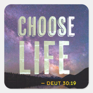 Choose Life Deuteronomy 30:19 Pro-Life Square Sticker