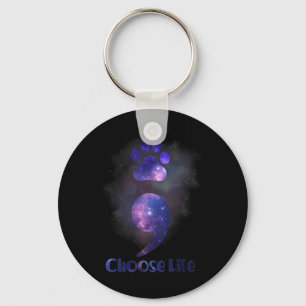 Choose Life Semicolon Cat Paw Suicide Prevention A Key Ring