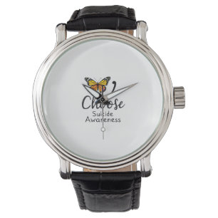 Choose life suicide Awareness Colourful Dragonfly Watch
