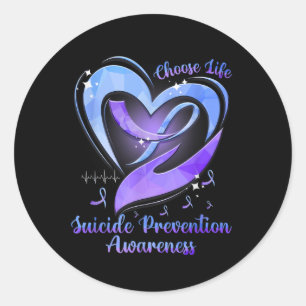 Choose Life Suicide Prevention Awareness Classic Round Sticker