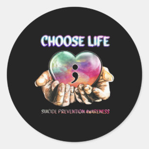 Choose Life Suicide Prevention Awareness Classic Round Sticker