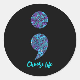 Choose Life Suicide Prevention Awareness Month Classic Round Sticker