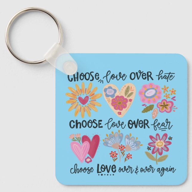 Choose love over hate. Choose love over fear. Key Ring (Front)