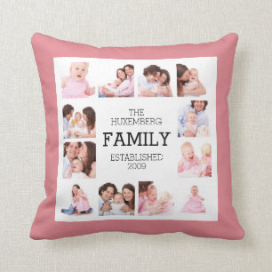 Choose Main Colour Custom Family Photos Cushion