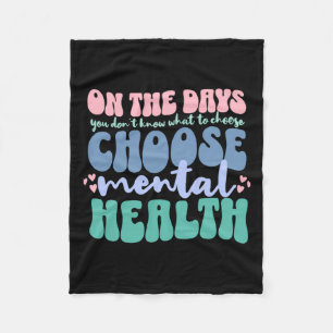 Choose Mental Health Sticker Fleece Blanket