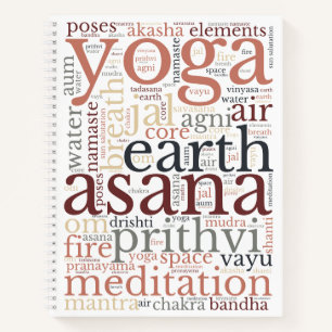 CHOOSE PAPER STYLE   Yoga Word Art Spiral Notebook