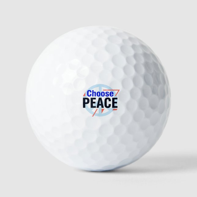Choose Peace Bold Typography Golf Ball with Minima (Front)