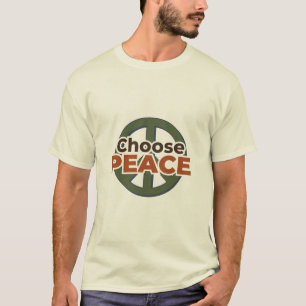 Choose Peace Bold Typography with Minimal Peace Sy T-Shirt