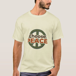 Choose Peace Bold Typography with Minimal Peace Sy T-Shirt