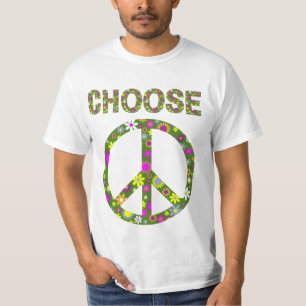 Choose Peace - Retro Flower Peace Sign T-Shirt
