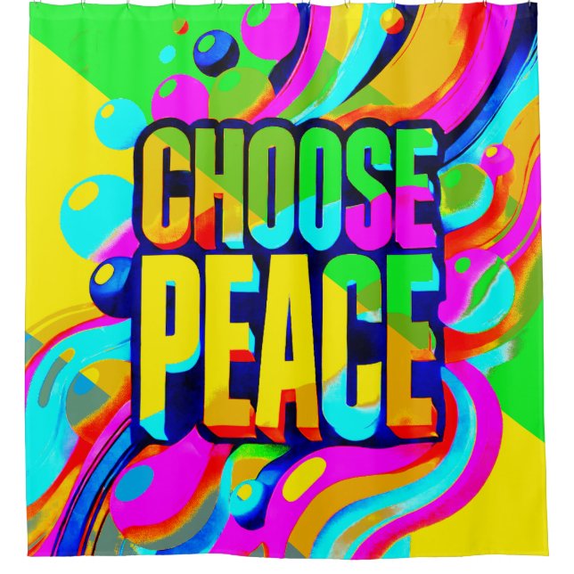 Choose Peace Shower Curtain (Front)