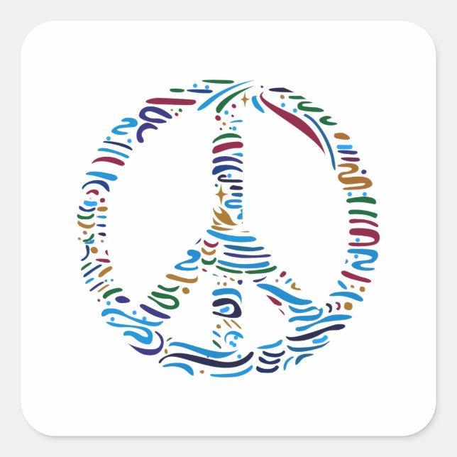 Choose peace square sticker (Front)